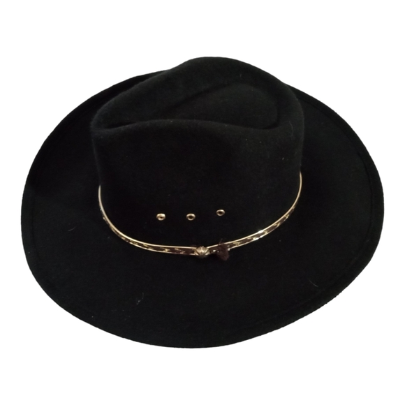 Western Express Youth Kid Cowboy Hat Black with Braided Band Faux Felt - Picture 5 of 11